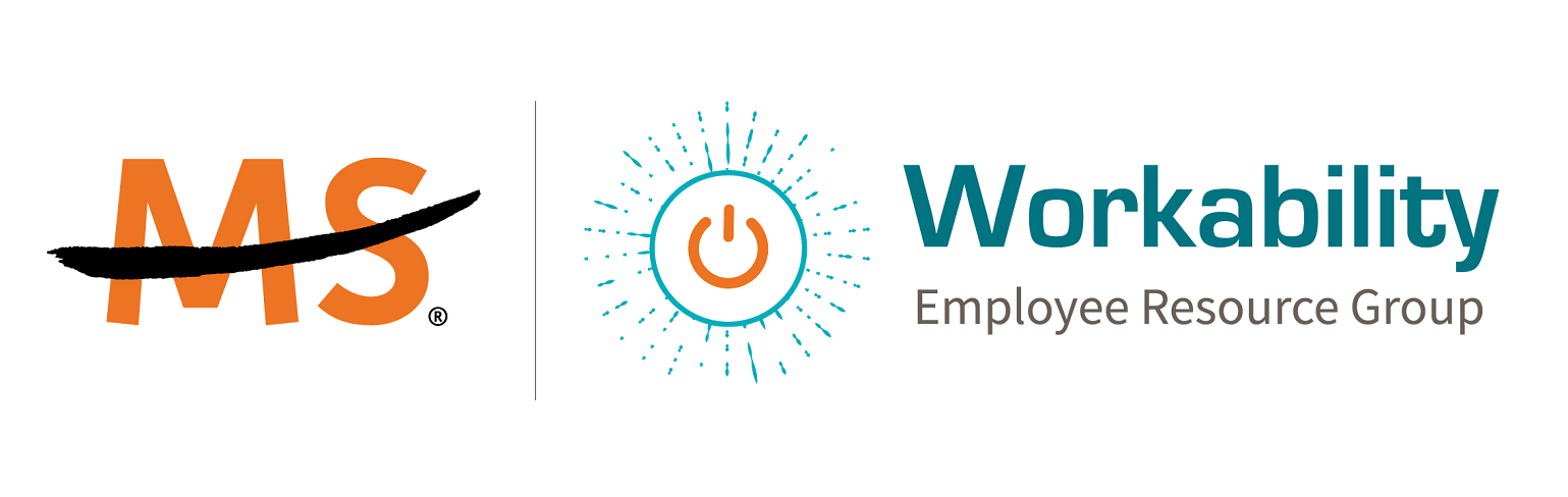 Workability Employee Resource Group logo, which includes an abstract, blue power button icon